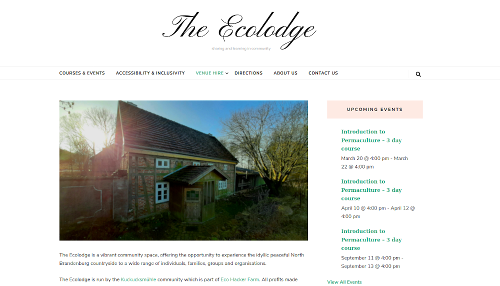Ecolodge website screenshot